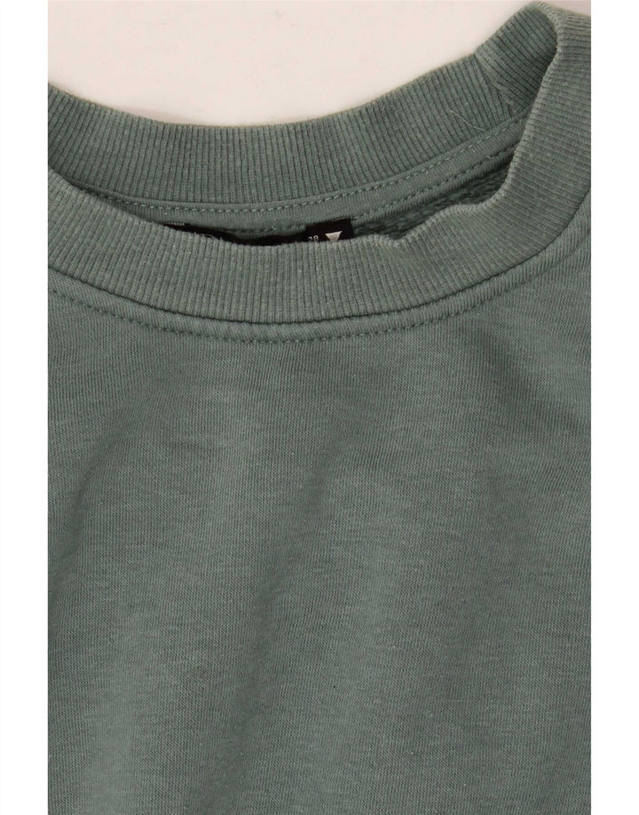 Zara Mujer Crop Sudadera Extragrande Jersey UK 44 Algodón Verde Medio