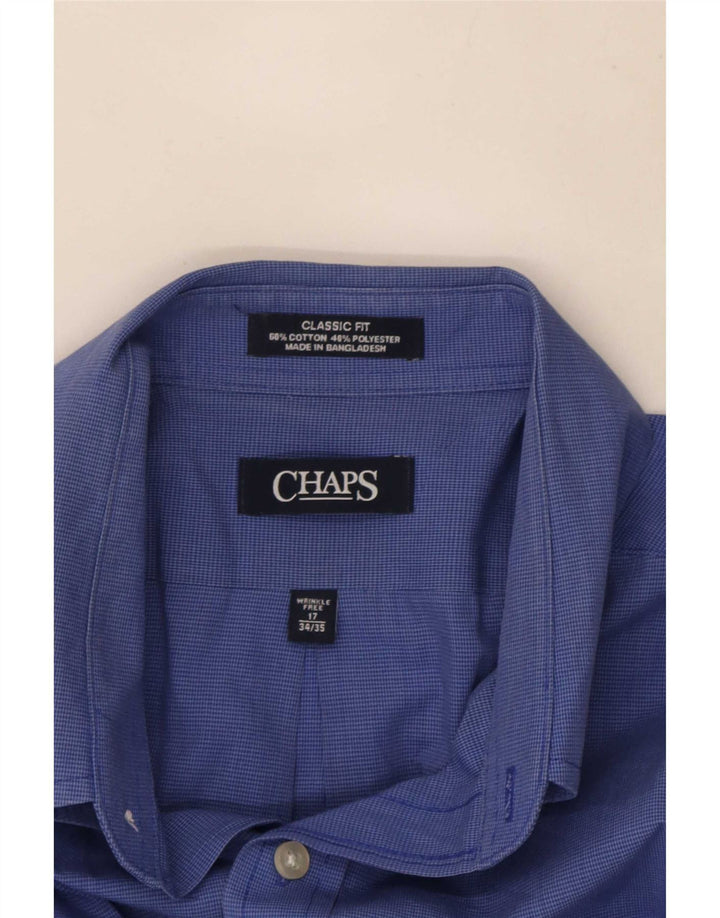 Chaps Camisa de corte clásico para hombre Talla 17 XL Algodón de pata de gallo azul