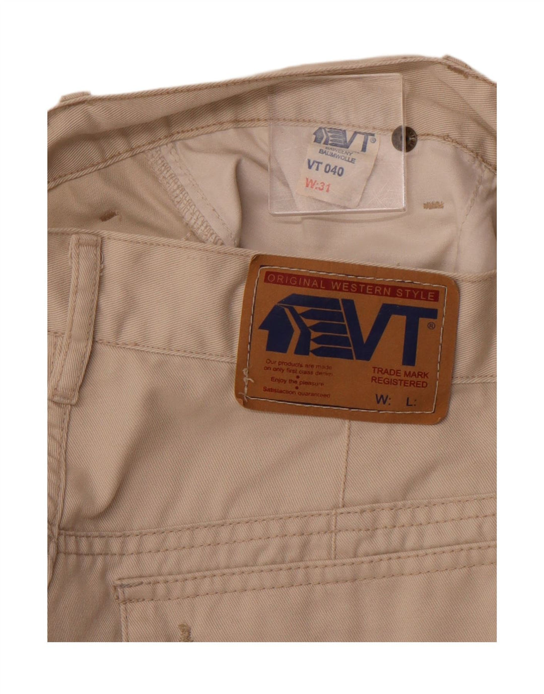 VINTAGE Pantalones cortos cargo de cintura alta para hombre W31 Algodón beige medio