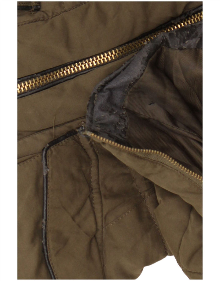 Zara Mujer Chaqueta Acolchada UK 6 XS Caqui