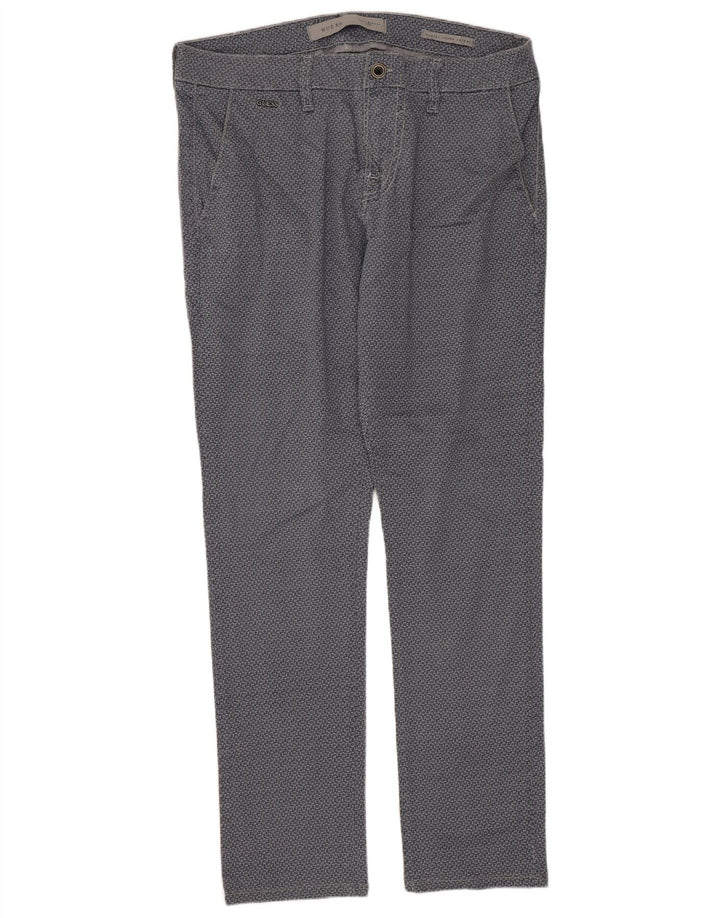 GUESS Pantalón Chino Daniel Skinny para Hombre W33 L29 Azul Geométrico