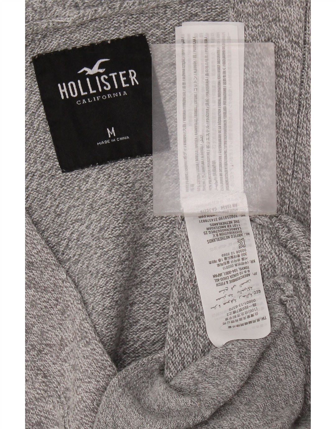 Suéter tipo cárdigan Hollister Mujer De algodón moteado gris medio