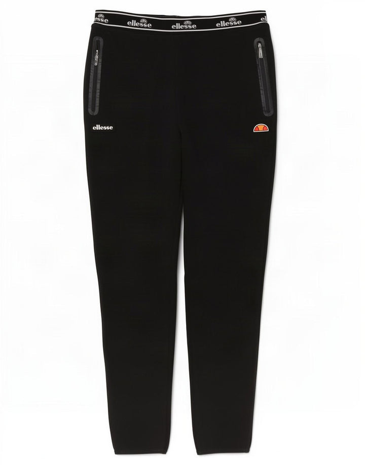 Ellesse Hombre Pantalones De Chándal Gráfico Grande De Algodón Negro