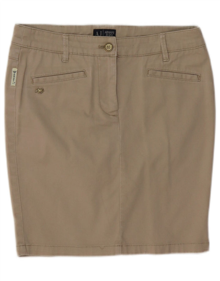 ARMANI Falda lápiz para mujer EU 40 Mediana W30 Algodón beige