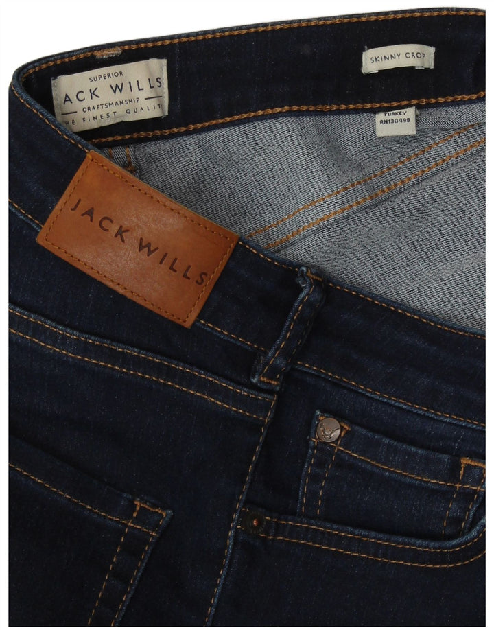 JACK WILLS Vaqueros ajustados cortos para mujer W27 L25 Azul marino