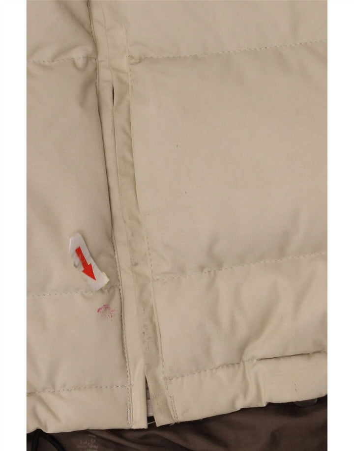 Jack Wolfskin Chaqueta acolchada con capucha para mujer UK 10 Small Beige Poliamida