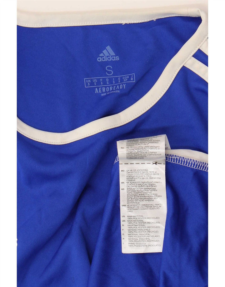 Adidas Hombre Aeroready Camiseta Top Pequeño Azul Colorblock Poliéster