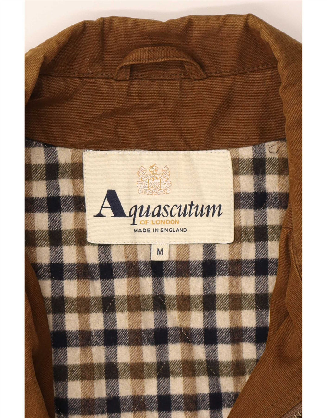 Aquascutum Chaqueta utilitaria para hombre UK 38 Algodón marrón medio