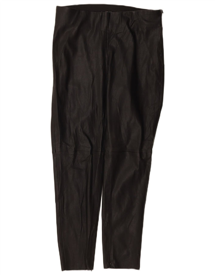Zara Mujer Pantalones Slim De Cuero Grande W30 L27 Negro