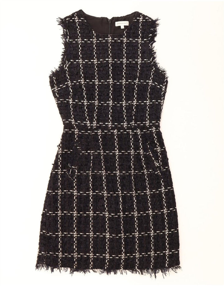 WAREHOUSE Vestido tubo sin mangas para mujer UK 8 Small Navy Blue Check