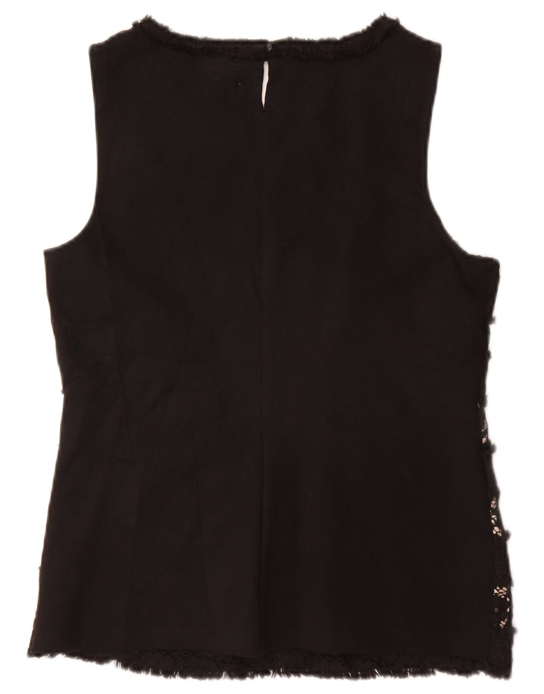 J. CREW Blusa sin mangas para mujer UK 10 Small Black Floral Viscosa