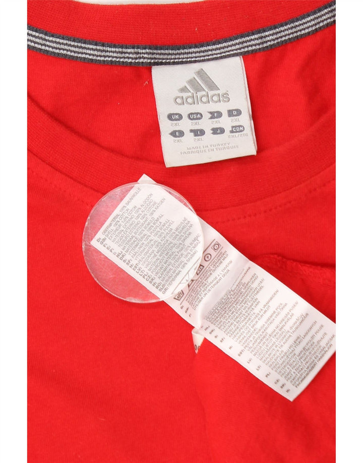 Adidas Hombre Top Manga Larga 2XL Algodón Rojo