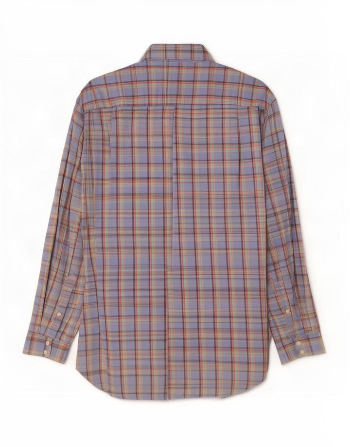 Camisa Lacoste Hombre Talla 42 Algodón Cuadros Azul Grande