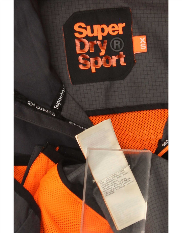 Superdry Chaqueta impermeable con capucha y gráfico para hombre ES 34 XS Poliéster gris