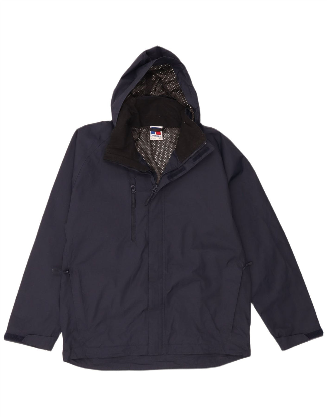 Russell Athletic Chaqueta impermeable con capucha para hombre UK 38 Medium Azul marino Nylon