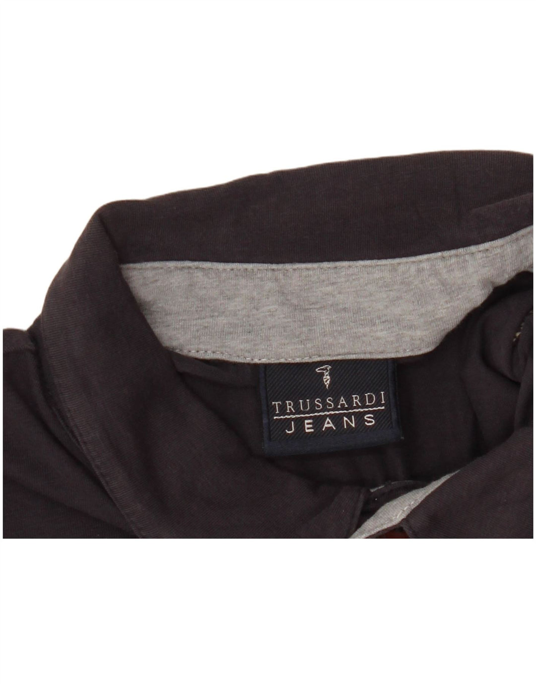 TRUSSARDI JEANS Polo para hombre grande azul marino algodón