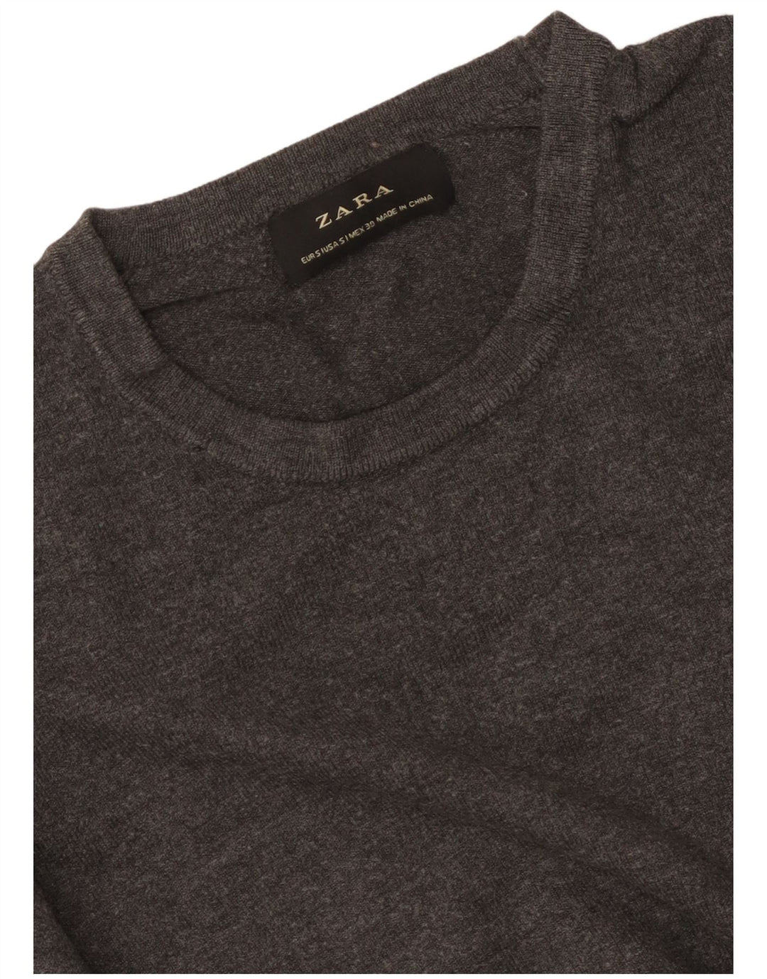 Zara - Jersey de cuello redondo para mujer, talla 10, color gris