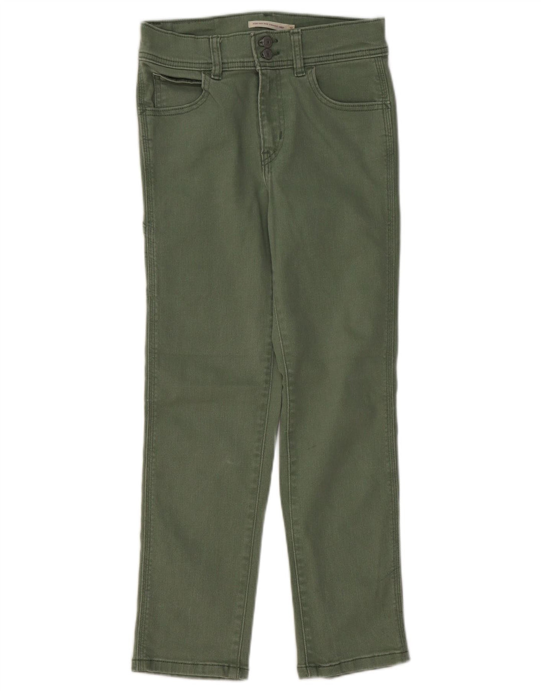 LEVI'S Jeans rectos de talle alto 724 para mujer W25 L25 Algodón verde