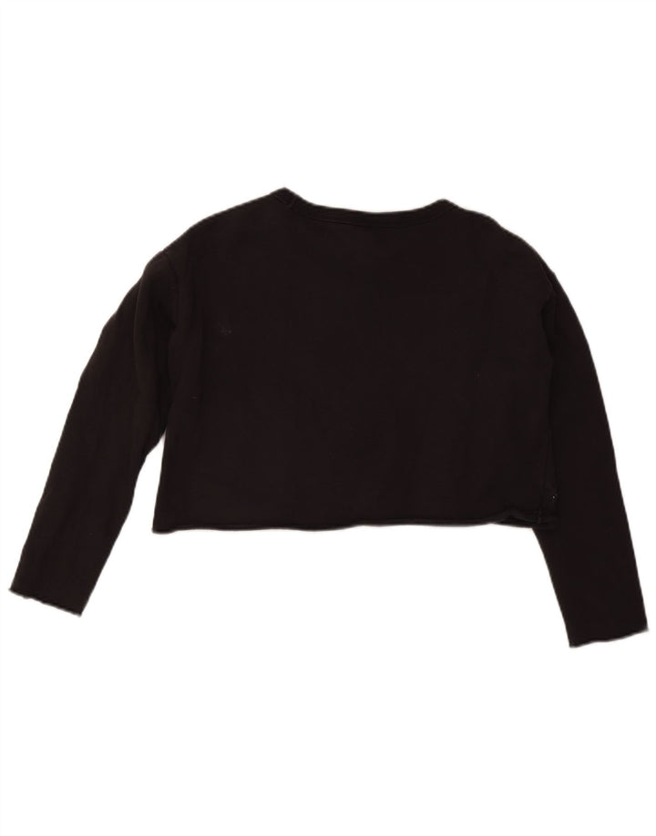 Champion Sudadera de gran tamaño con gráfico recortado para mujer UK 10 Small Black