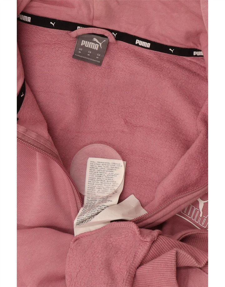 Puma Sudadera con capucha y cremallera gráfica para mujer Reino Unido 14 Algodón rosa medio
