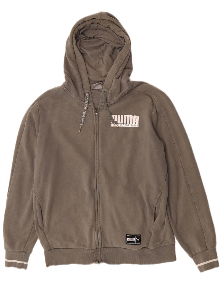 Puma Sudadera Con Capucha Y Cremallera Gráfica Para Hombre Algodón Caqui Mediano