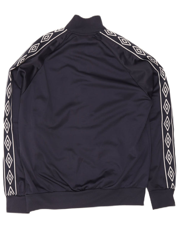 Umbro Chaqueta superior de chándal para hombre Poliéster geométrico azul marino mediano
