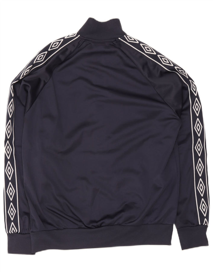 Umbro Chaqueta superior de chándal para hombre Poliéster geométrico azul marino mediano