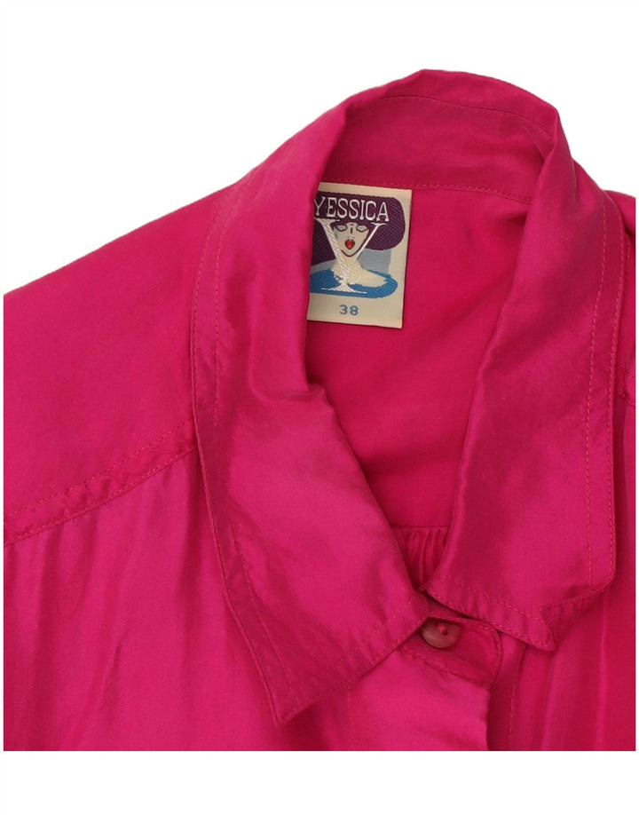 YESSICA Blusa Camisa Manga Corta Mujer EU 38 Seda Rosa Mediana