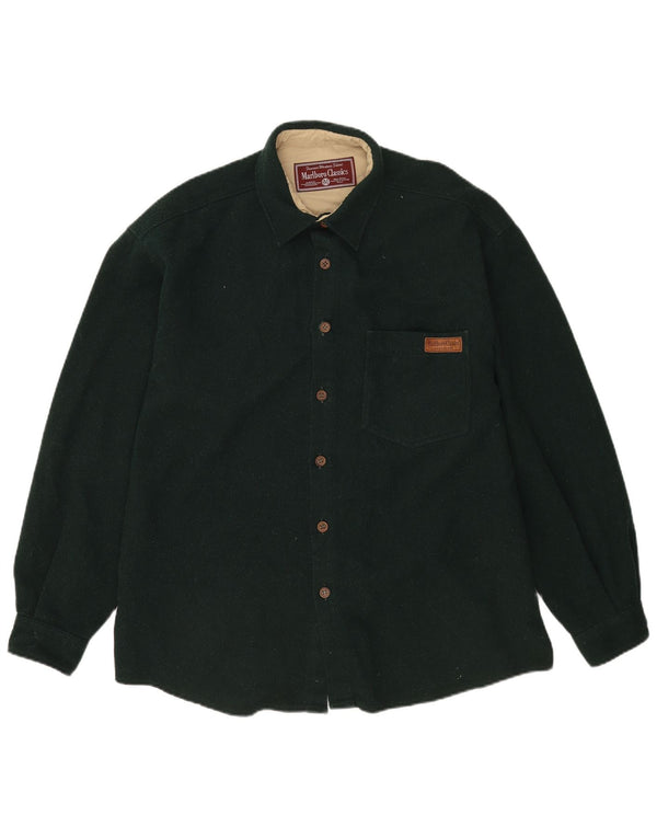 Marlboro Classics Camisa De Franela Hombre XL Lana Verde