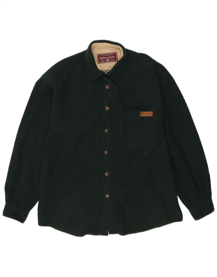 Marlboro Classics Camisa De Franela Hombre XL Lana Verde