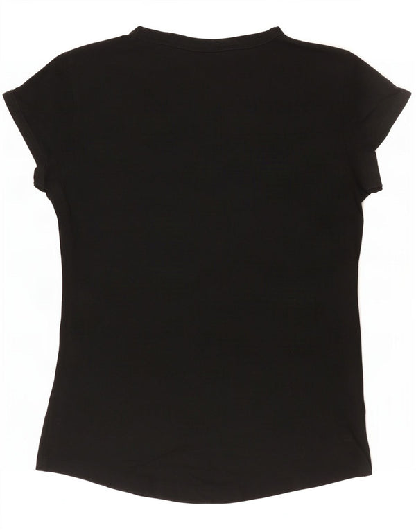 Ellesse Heritage Graphic Camiseta para Mujer UK 44 Grande Algodón Negro