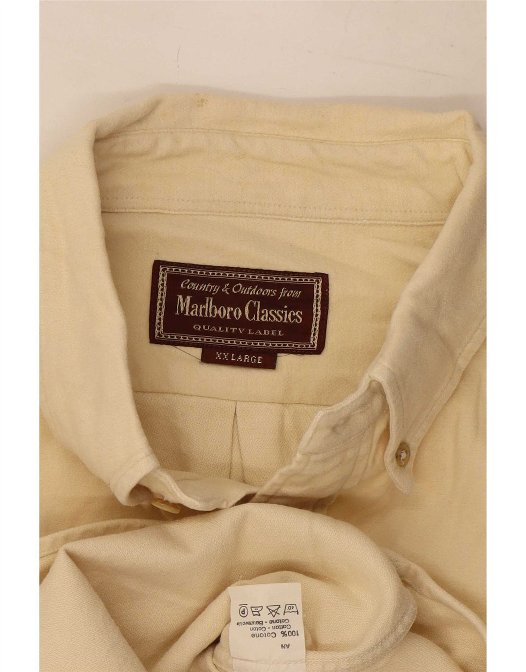 Camisa Marlboro Classics Hombre 2XL Algodón Beige