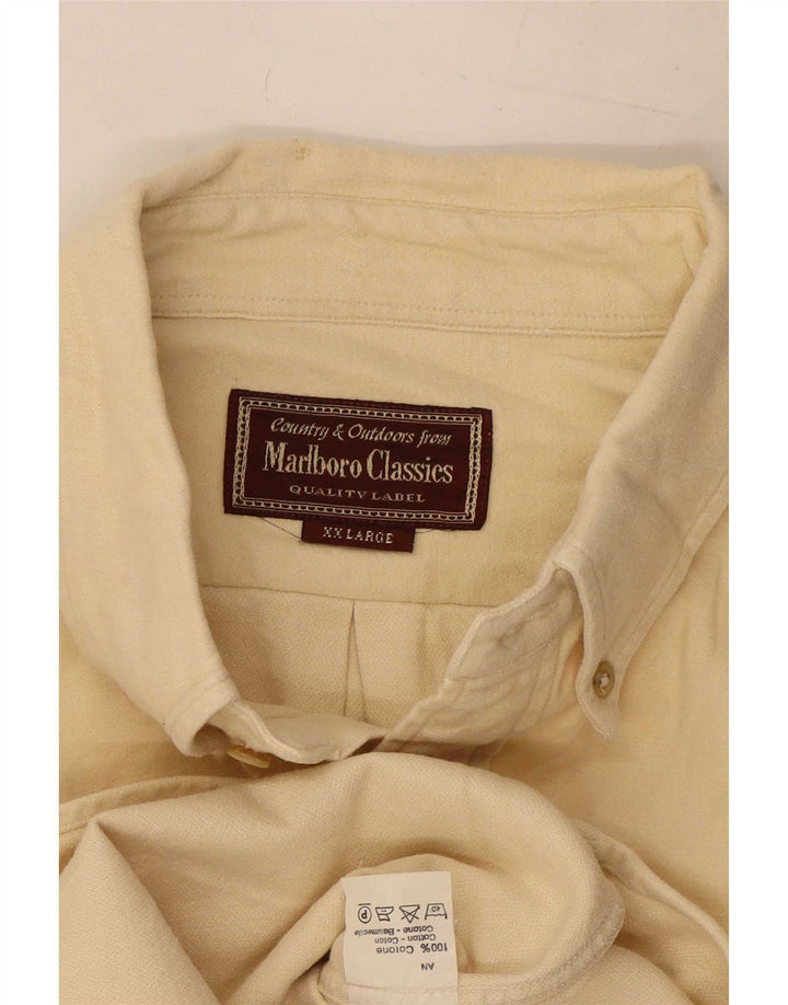 Camisa Marlboro Classics Hombre 2XL Algodón Beige