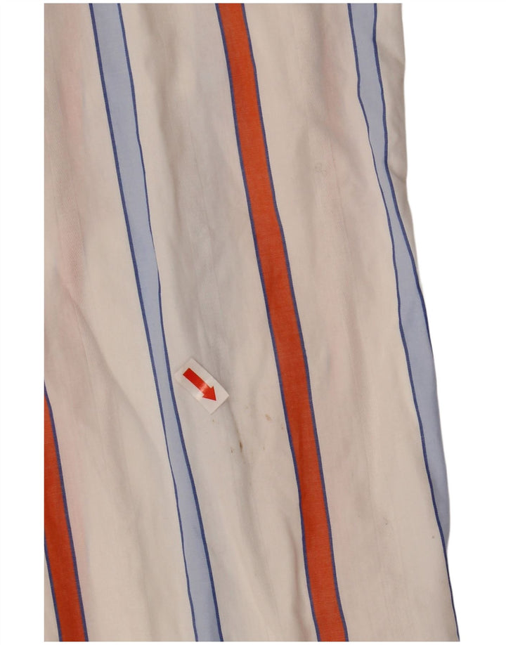 ENRICO COVERI Camisa Manga Corta Hombre Talla 42 Grande Blanco Rayas