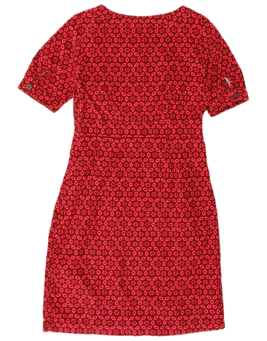 Boden Vestido tubo de pana para mujer UK 8 Small Pink Floral Cotton