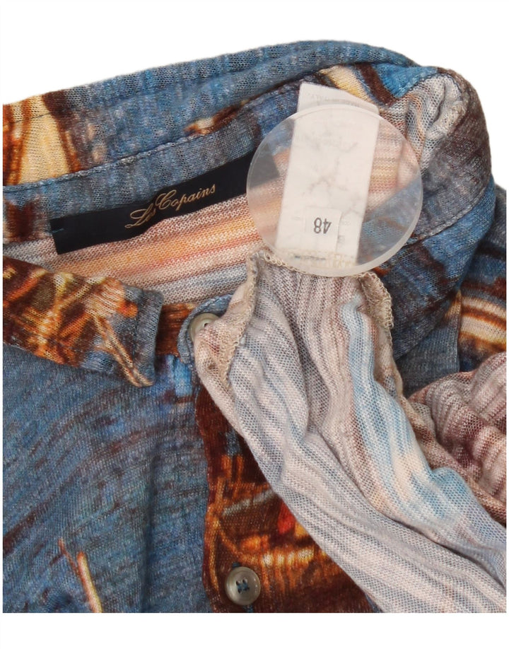Les Copains Camisa Estampado Abstracto IT 48 Azul Medio Algodón