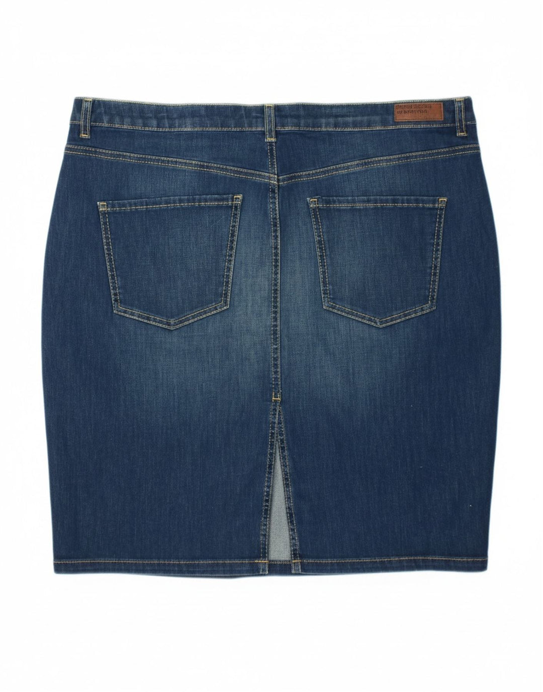 BENETTON Womens Denim Skirt W35 Large  Navy Blue Cotton