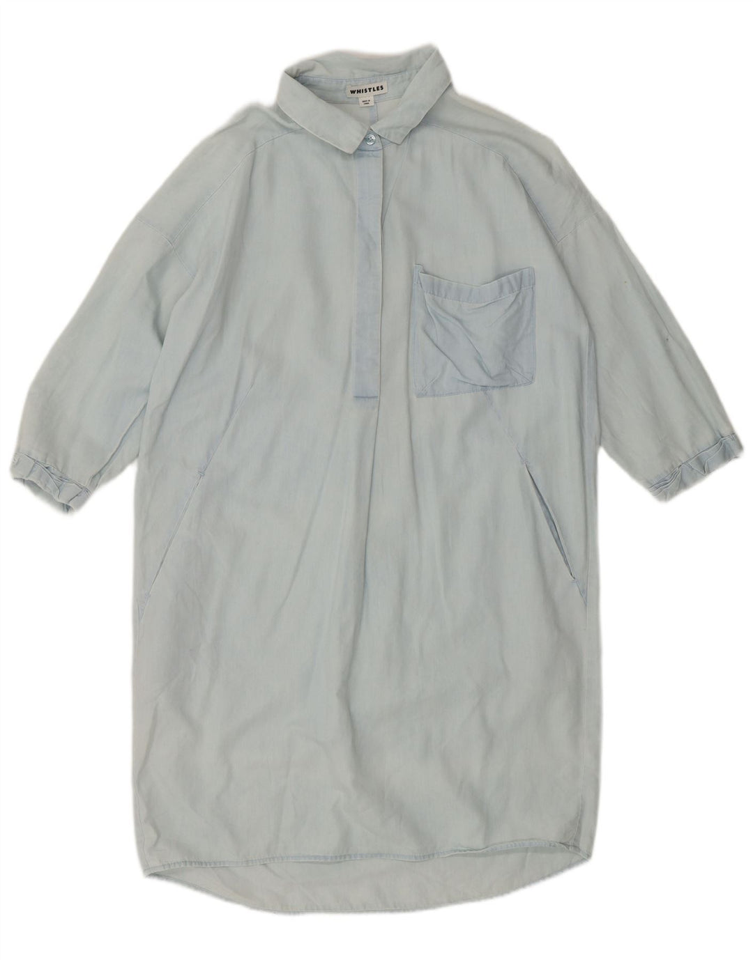 Whistles Vestido camisero holgado para mujer, talla 40, algodón azul pequeño