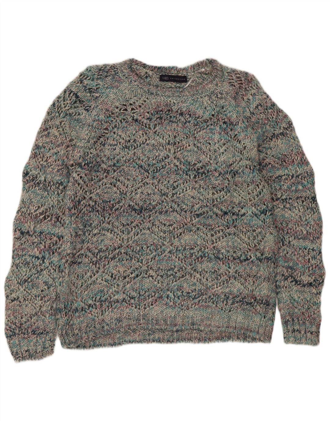 Marks & Spencer Suéter con Cuello Barco para Mujer UK 10 Small Multicolor