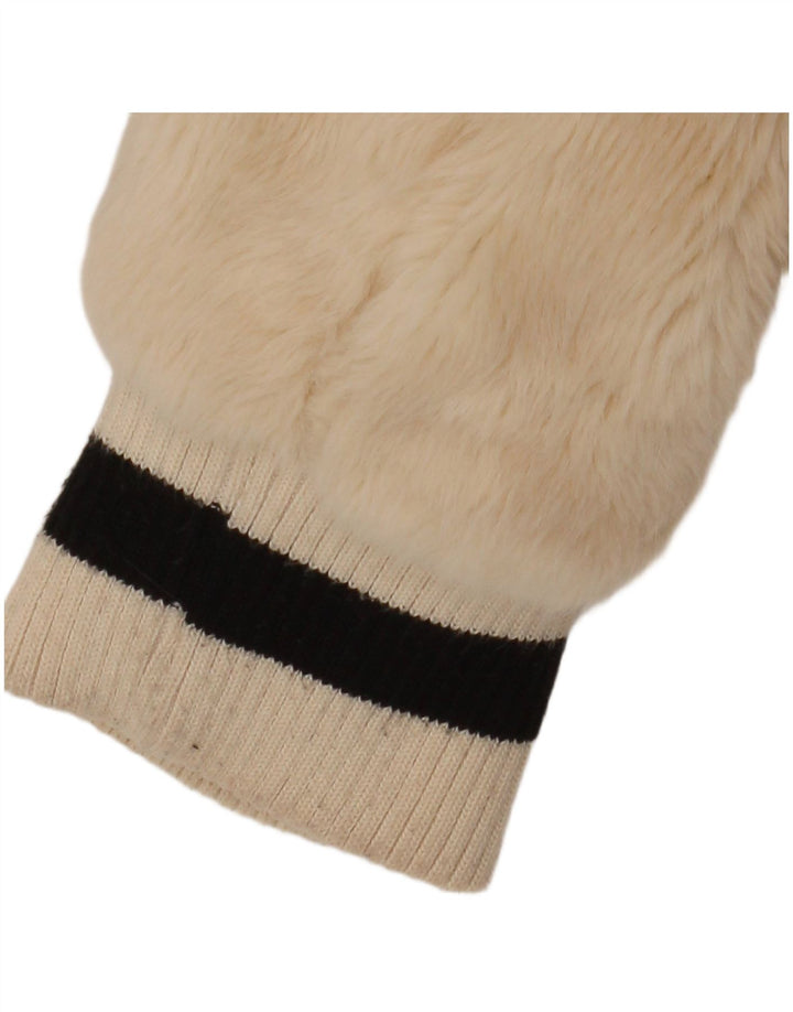 GUESS Chaqueta bomber de piel sintética para mujer Reino Unido 14 Acrílico color beige medio