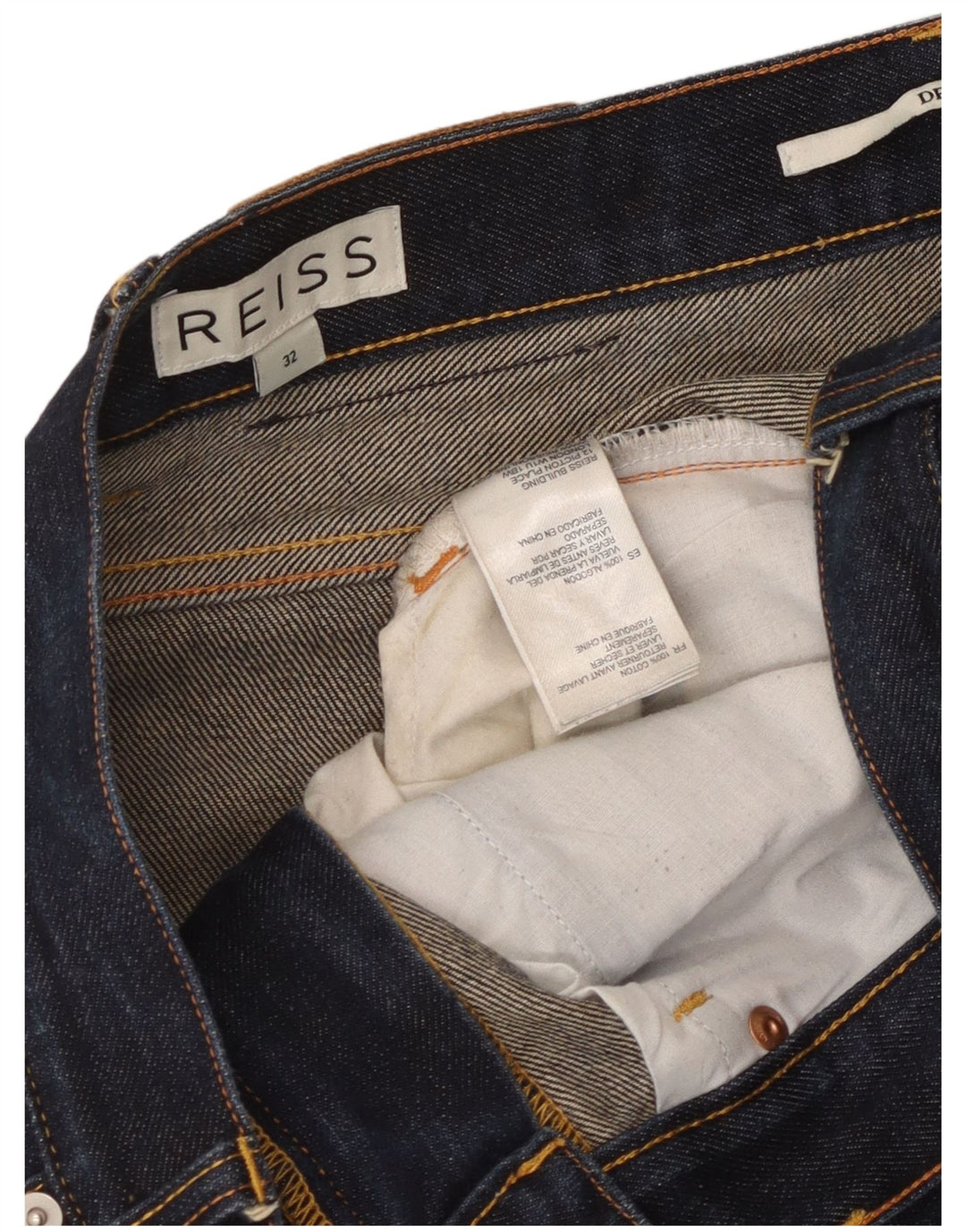 Vaqueros ajustados para mujer Reiss W32 L30 Azul marino Algodón