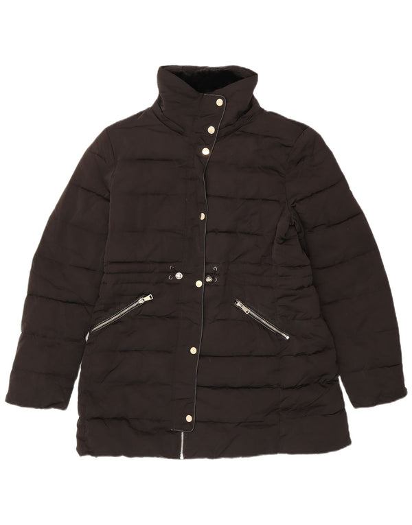 Zara Mujer Abrigo Acolchado UK 46 Grande Negro