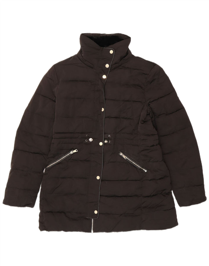 Zara Mujer Abrigo Acolchado UK 46 Grande Negro