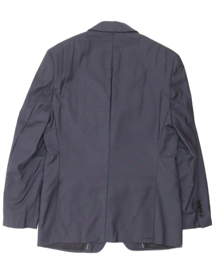 Dkny Chaqueta tipo blazer de 2 botones para hombre UK 38 Mediana lana azul marino