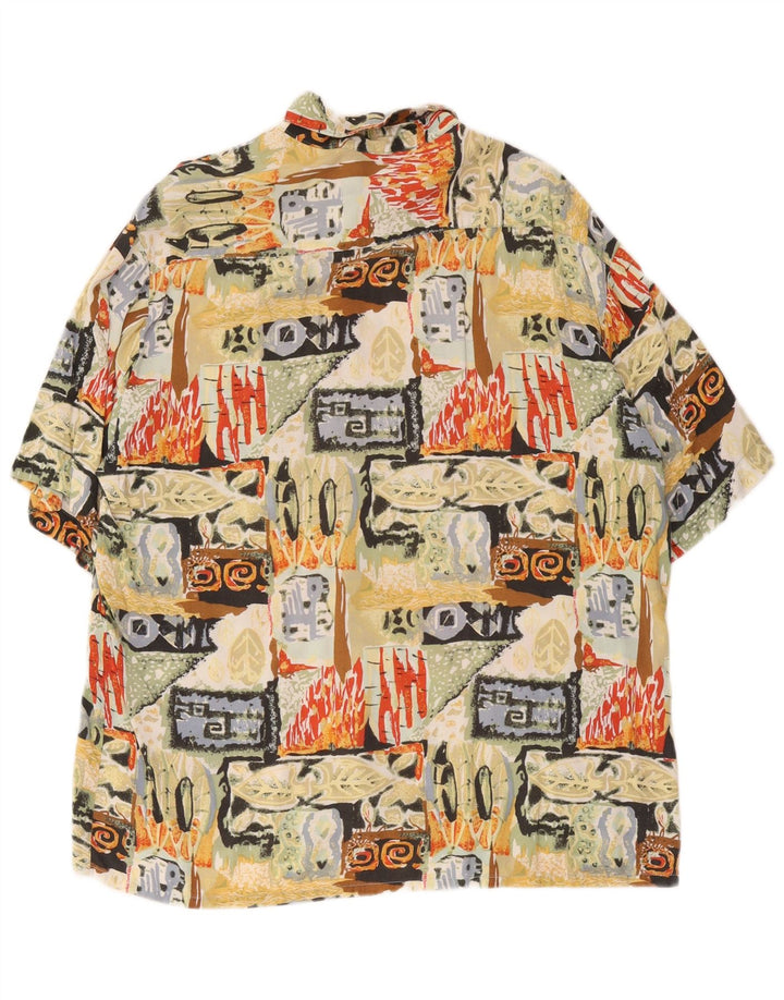 Camisa C&A Hombre De Manga Corta Grande Viscosa Geométrica Multicolor