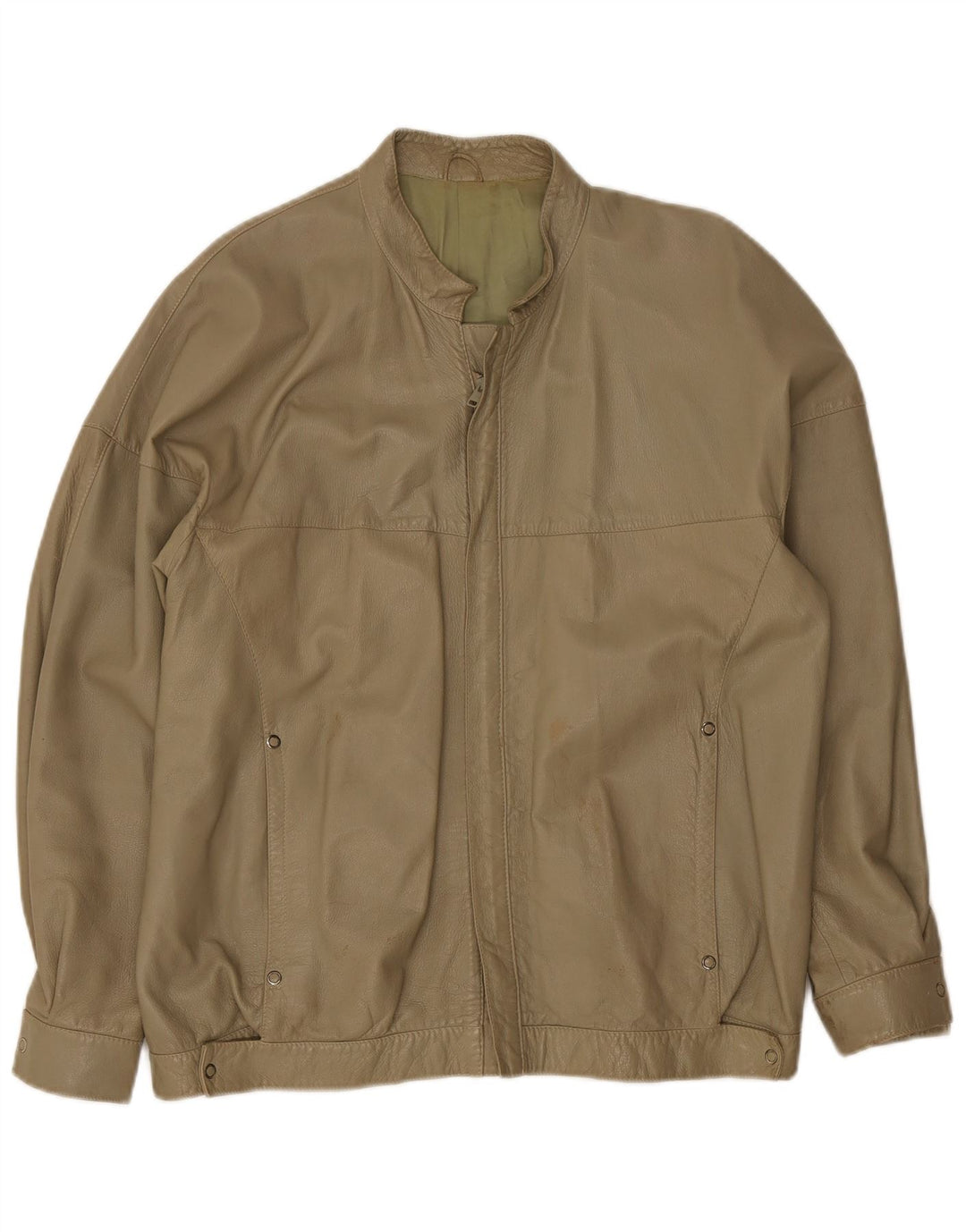 Chaqueta de cuero vintage para hombre Reino Unido 38 Caqui medio