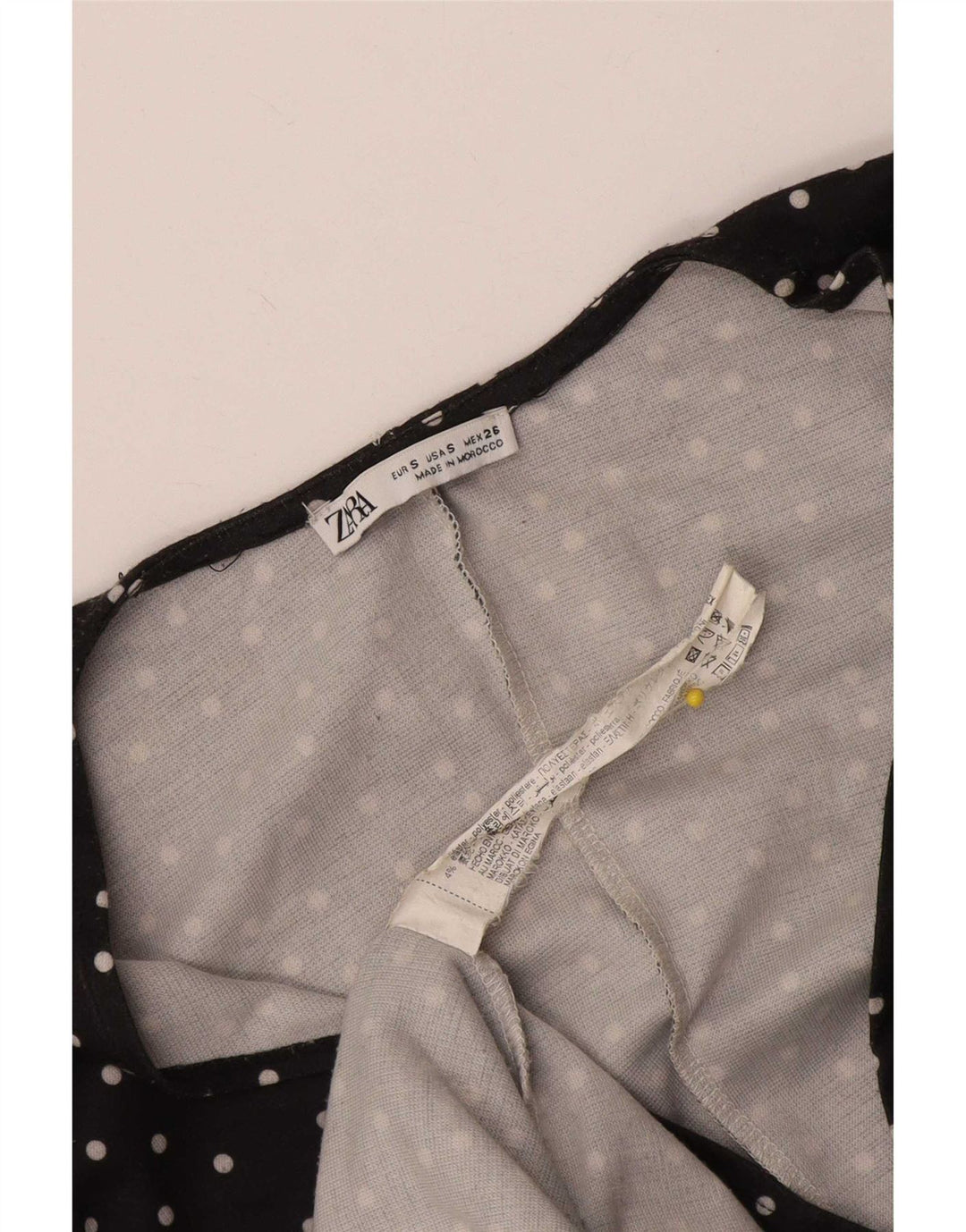 Zara Vestido tubo para mujer UK 8 Pequeño Poliéster de lunares negros