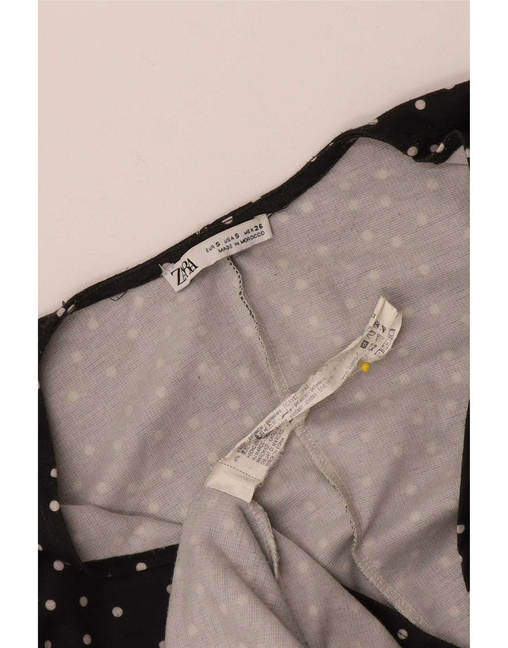 Zara Vestido tubo para mujer UK 8 Pequeño Poliéster de lunares negros