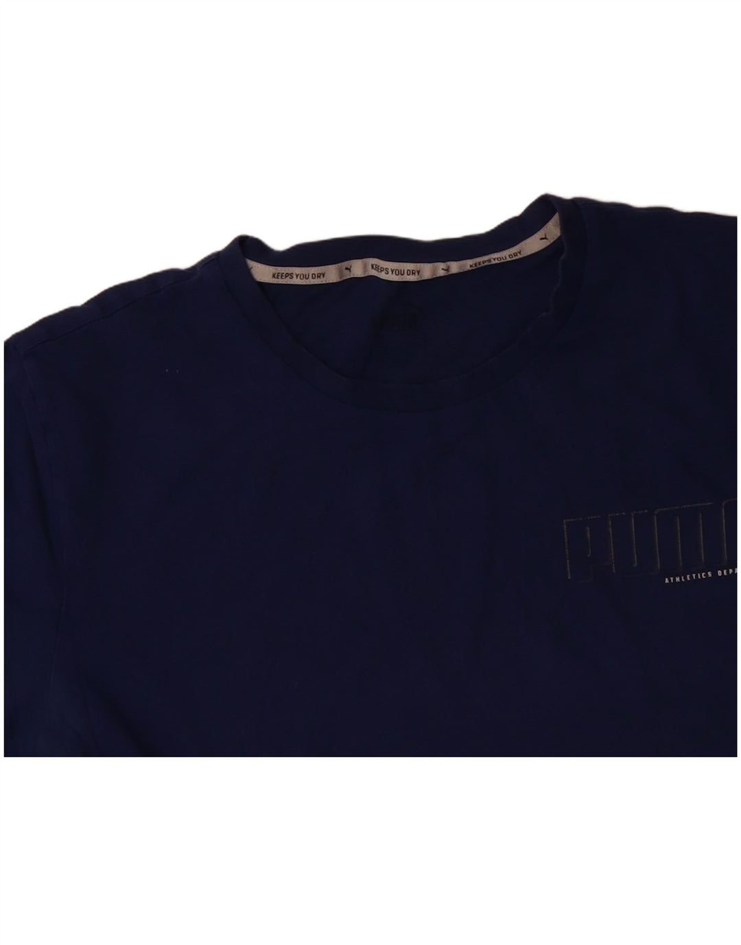 PUMA Mens T-Shirt Top Large Navy Blue Cotton