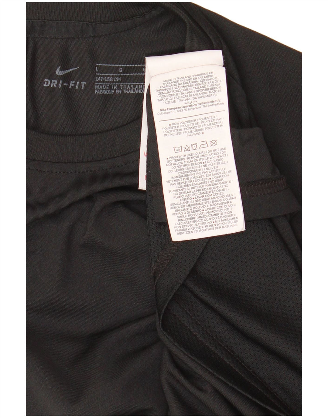 NIKE Camiseta Dri Fit para niños 12-13 años Grande Negro Colorblock